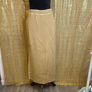 Lecomte Tan Maxi Skirt 51% merino wool